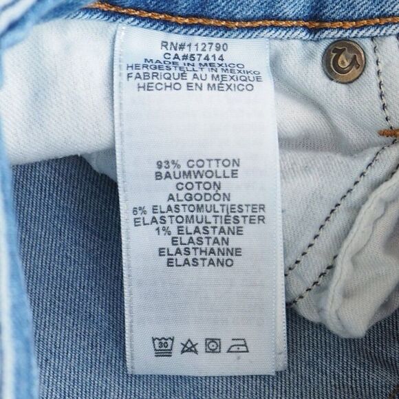 True Religion Jennie Curvy Distressed Medium Wash Jeans Women's 25 - Picture 4 of 11